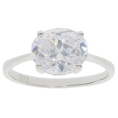 10K White Gold Semi Mount Ring Setting Oval OV 10x8 Solitaire Engagement Ring - Syzjewelry