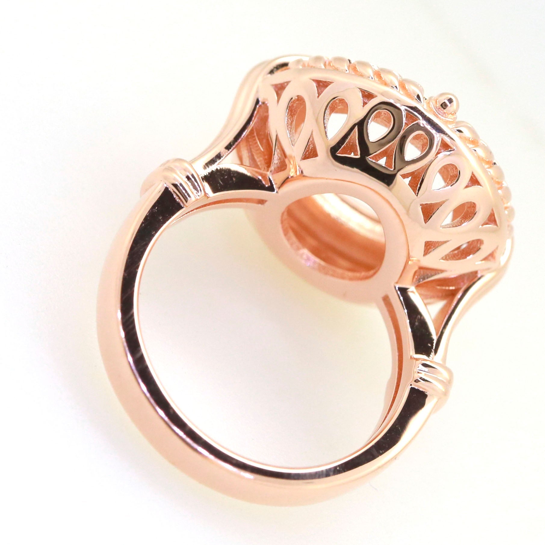 Art Deco Sterling Silver Semi Mount Ring Setting Round RD 12x12mm Syzjewelry