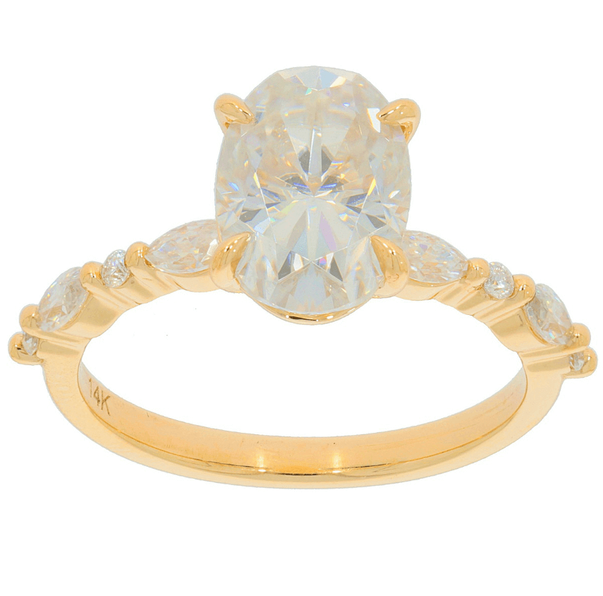 Sterling Silver Semi Mount Ring Setting Oval OV 11x7 MQ 4X2mm Solitaire Engagement Ring - Syzjewelry