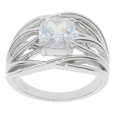 14K White Gold Semi Mount Ring Setting Cushion CU 7x7 Engagement Ring - Syzjewelry