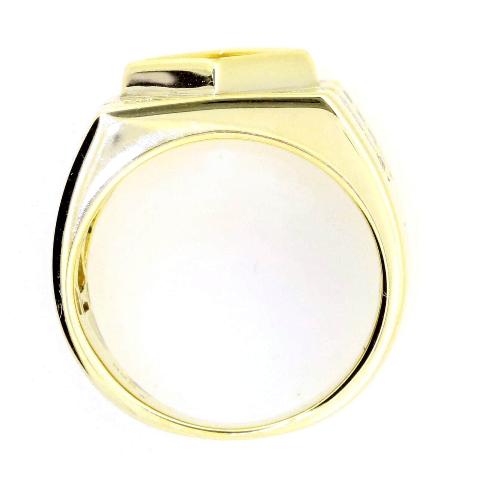 14K Yellow Gold Semi Mount Ring Setting Princess SQ 7x7mm Men's Ring Mounting - Syzjewelry