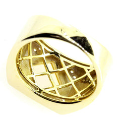 14K Yellow Gold Semi Mount Ring Setting Princess SQ 7x7mm Men's Ring Mounting - Syzjewelry