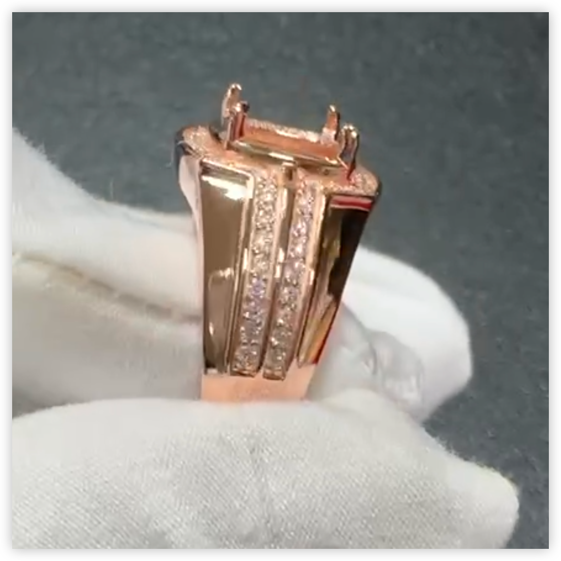 Men's Sterling Silver Semi Mount Ring Setting Cushion CU 10x10mm Male Ring Halo Ring Syzjewelry