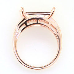 Art Deco Sterling Silver Semi Mount Ring Setting Cushion CU 14x14mm Syzjewelry