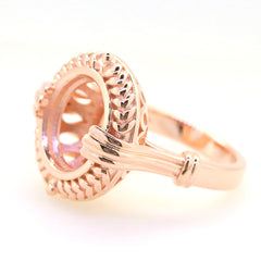 Art Deco Sterling Silver Semi Mount Ring Setting Round RD 12x12mm Syzjewelry