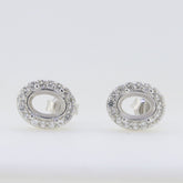Sterling Silver Semi Mount Earrings Setting Oval OV 7X5mm DHJ