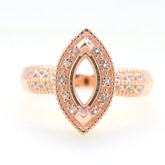 Art Deco Sterling Silver Semi Mount Ring Setting Marquise MQ 10x5mm Syzjewelry