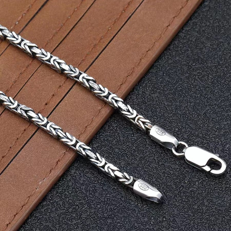 Men's Sterling Silver Bone Chain Sulfur Oxidized Finish 16" 18" 20" 22" 24" 26" Etsy