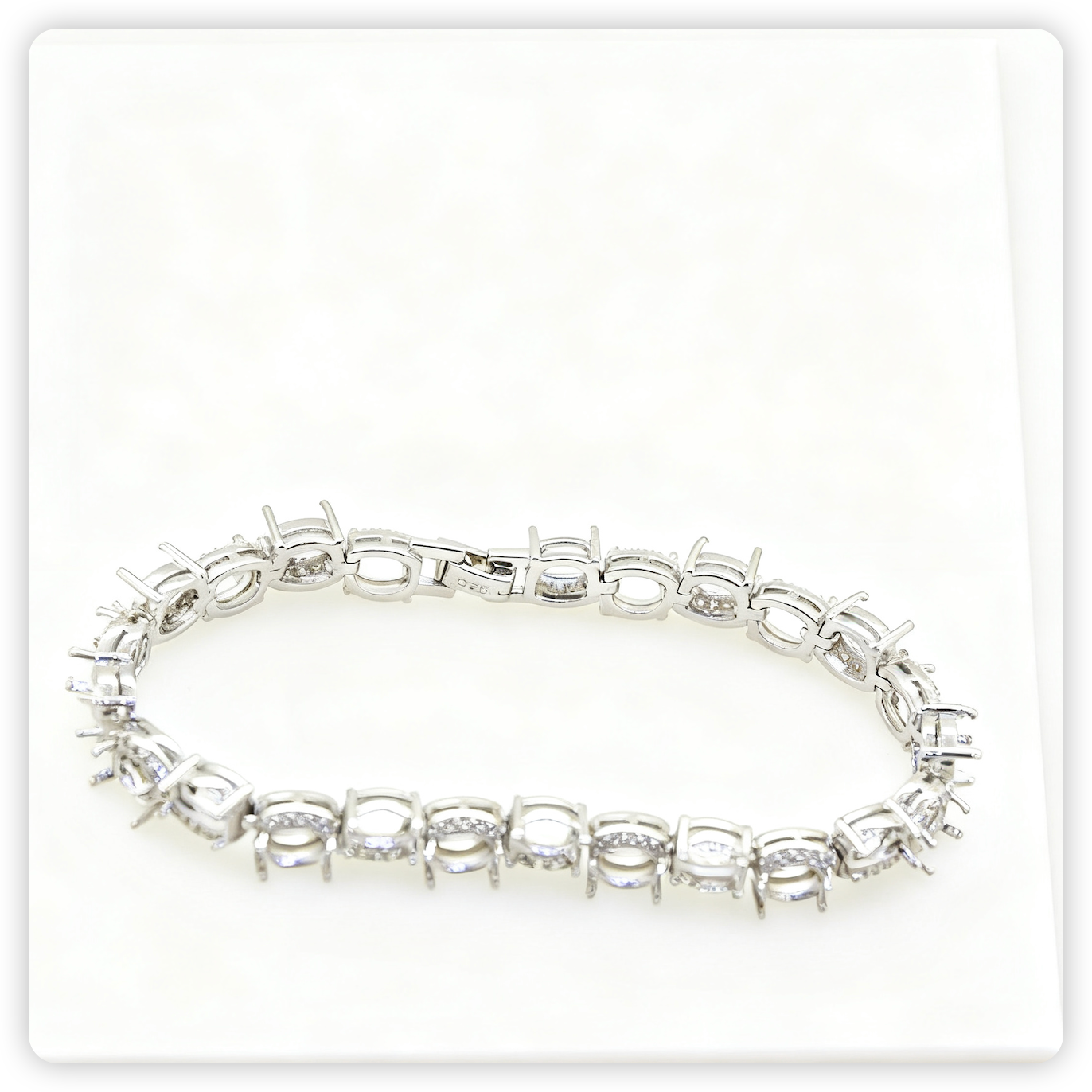Sterling Silver Semi Mount Tennis Bracelet Setting Oval OV 7x5mm Accent Syzjewelry
