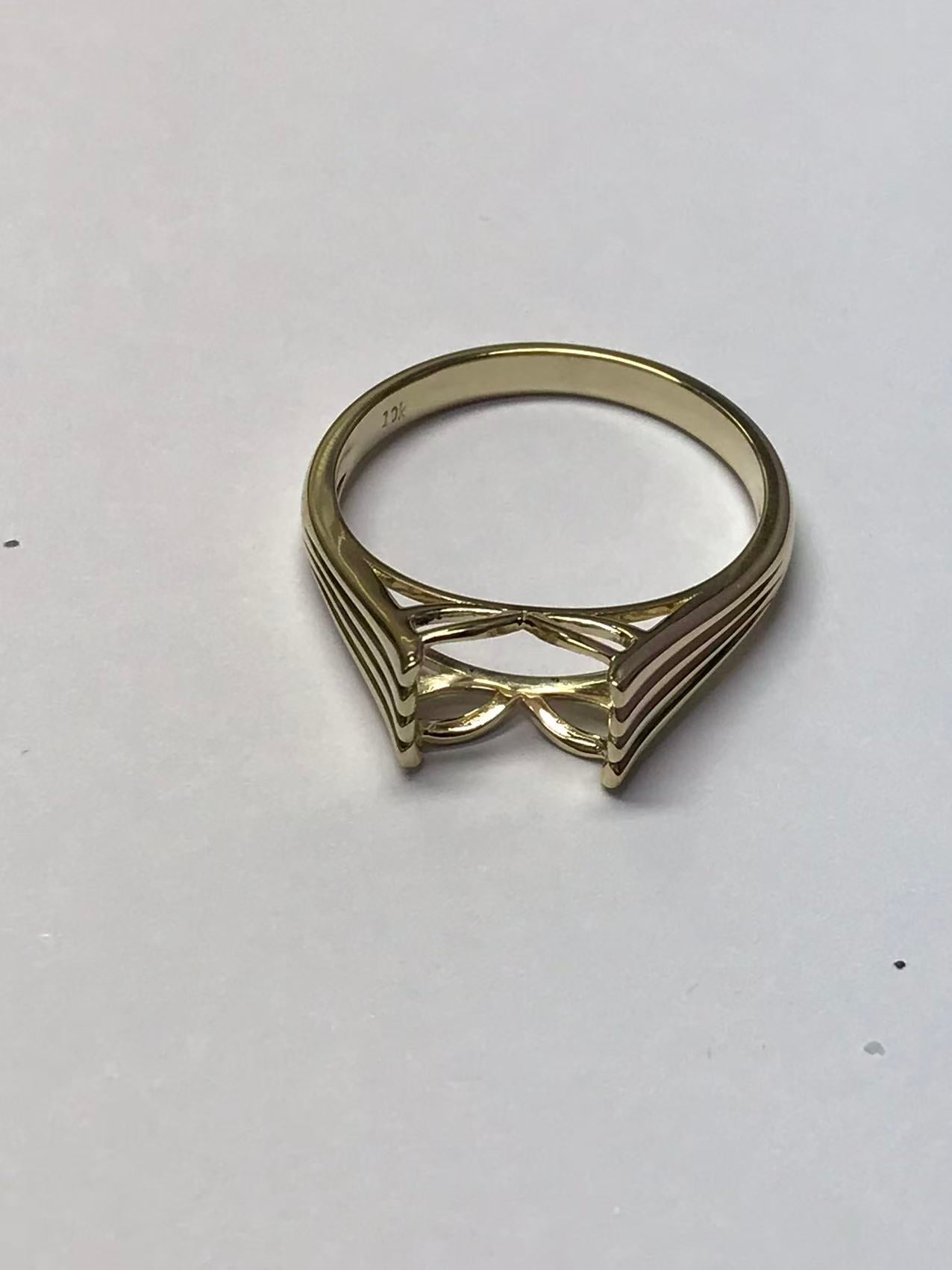 10K Gold Men's Ring Settings Ring Mounting Cushion CU CU9.8x7.4x5.2mm Size 12.25 Syzjewelry