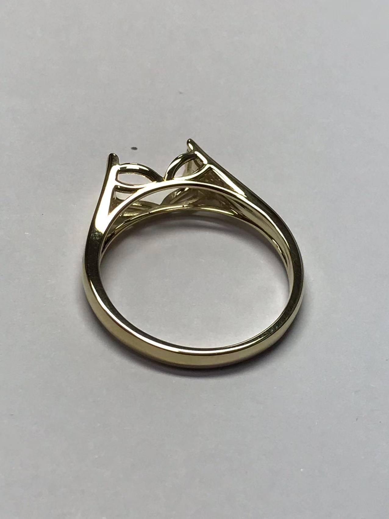 10K Gold Men's Ring Settings Ring Mounting Cushion CU CU9.8x7.4x5.2mm Size 12.25 Syzjewelry