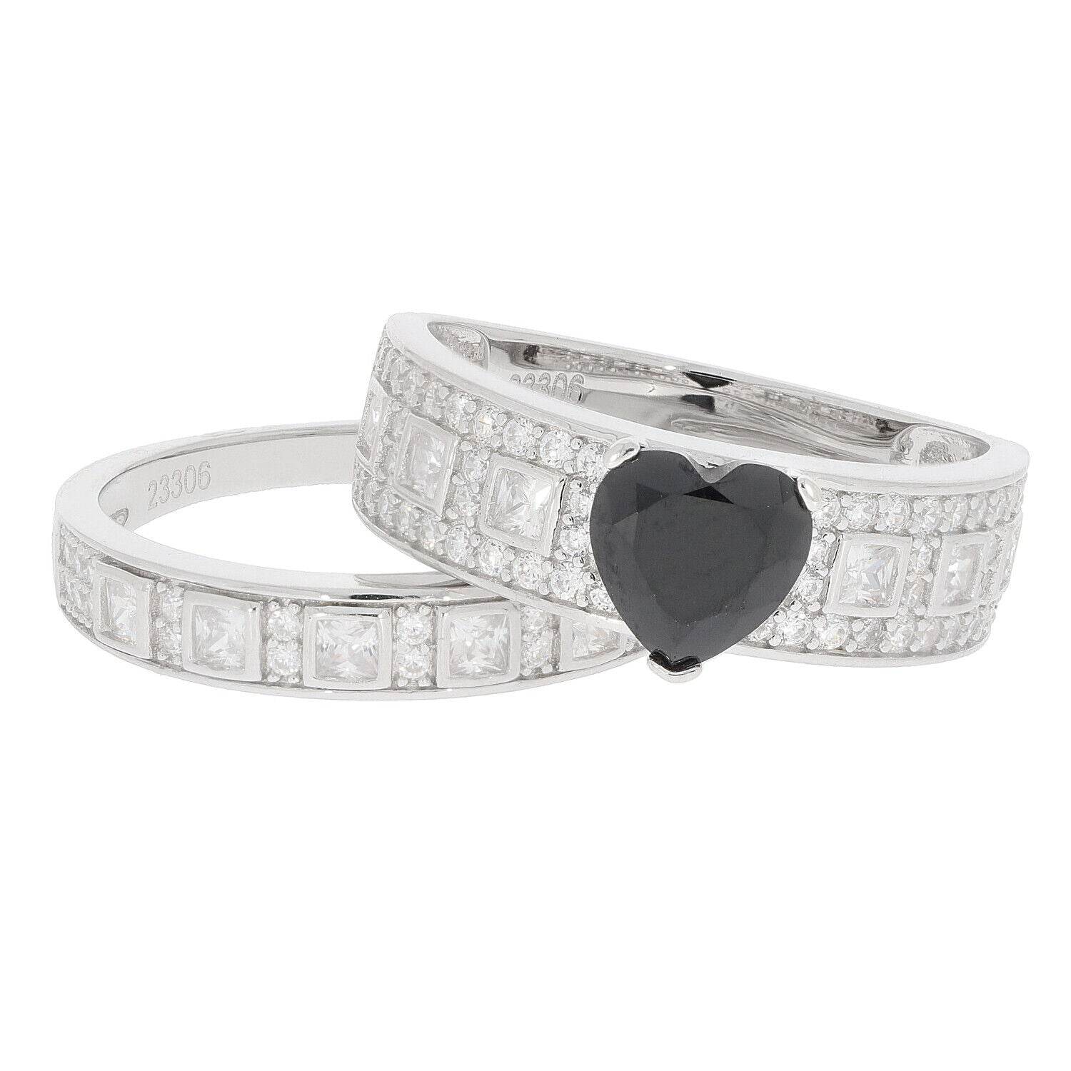 2 piece Sterling Silver Semi Mount Ring Setting Heart HT 7X7mm - Syzjewelry