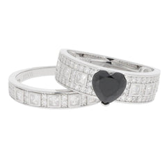 2 piece Sterling Silver Semi Mount Ring Setting Heart HT 7X7mm - Syzjewelry