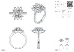 Sterling Silver Semi Mount Ring Setting Emerald OCT 9x6mm Syzjewelry