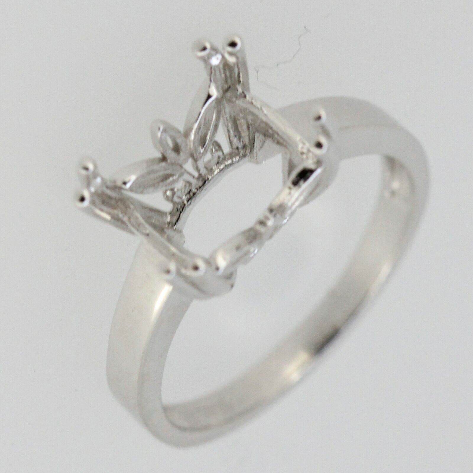 Sterling Silver Semi Mount Ring Setting Emerald OCT 10x8mm Butterfly 8 Prong - Syzjewelry