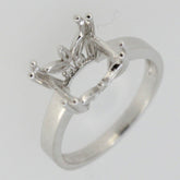 Sterling Silver Semi Mount Ring Setting Emerald OCT 10x8mm Butterfly 8 Prong - Syzjewelry