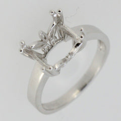 Sterling Silver Semi Mount Ring Setting Emerald OCT 10x8mm Butterfly 8 Prong - Syzjewelry