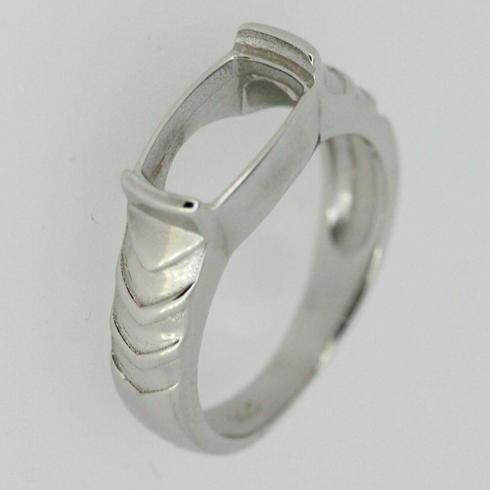 Sterling Silver Semi Mount Ring Setting Oval OV 11x9mm Cabochon White Topaz - Syzjewelry