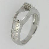 Sterling Silver Semi Mount Ring Setting Oval OV 11x9mm Cabochon White Topaz - Syzjewelry