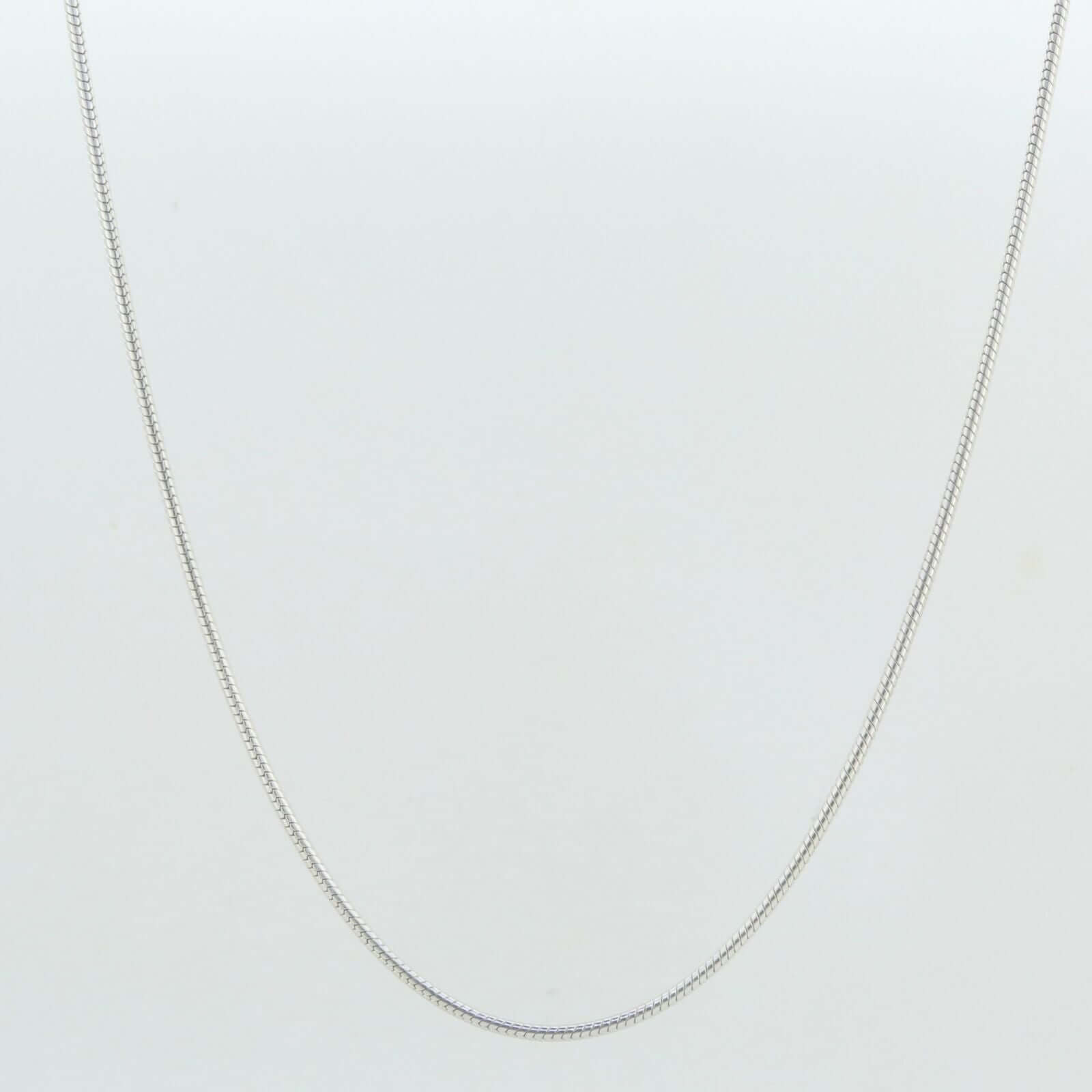 Elegant 925 sterling silver snake chain necklace, available in 1mm, 1.1mm, and 1.2mm widths, 18" to 22" lengths.