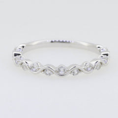 Sterling Silver Half Etnerity Band Rinng White Topaz White Topaz P0021PJC204 - Syzjewelry