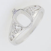 Sterling Silver Semi Mount Ring Setting Cushion CU 9X7mm White Topaz L705 - R705W - Syzjewelry