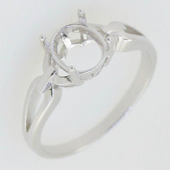 Sterling Silver Semi Mount Ring Setting Oval OV 8x7mm Chain Link Shank - Syzjewelry