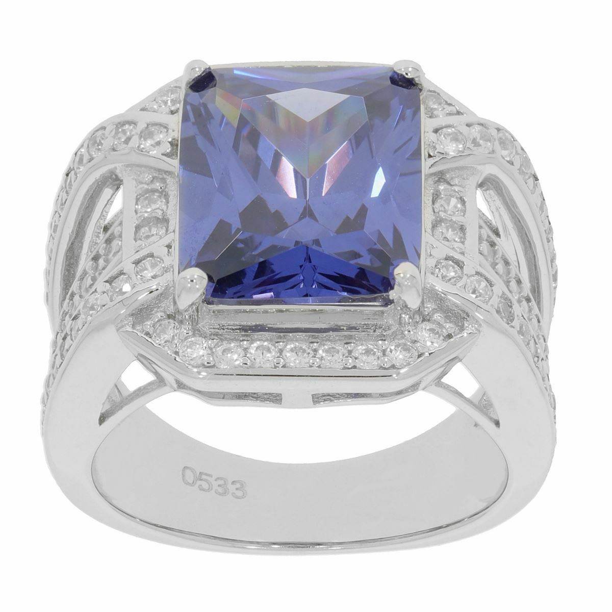 10K White Gold Semi Mount Ring Setting Emerald OCT 14X10mm Halo Engagement Ring - Syzjewelry