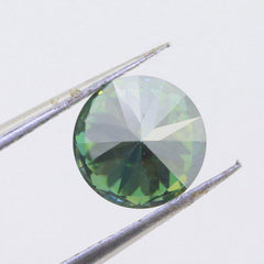 Round 6.5x6.5mm Greenish Blue loose Moissanite 1 Carat VVS1 certificate RD 6.5mm - Syzjewelry