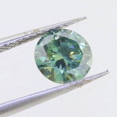 Round 6.5x6.5mm Greenish Blue loose Moissanite 1 Carat VVS1 certificate RD 6.5mm - Syzjewelry