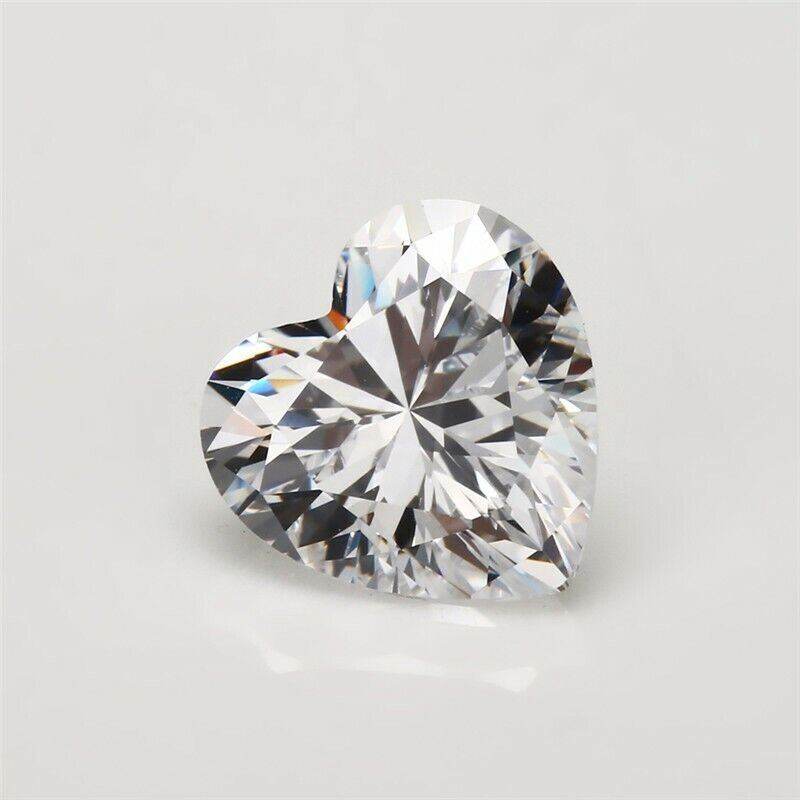 1.5 Carat Loose Moissanite White D Color HT 7.5mm VVS Certificate Heart 7.5x7.5m - Syzjewelry