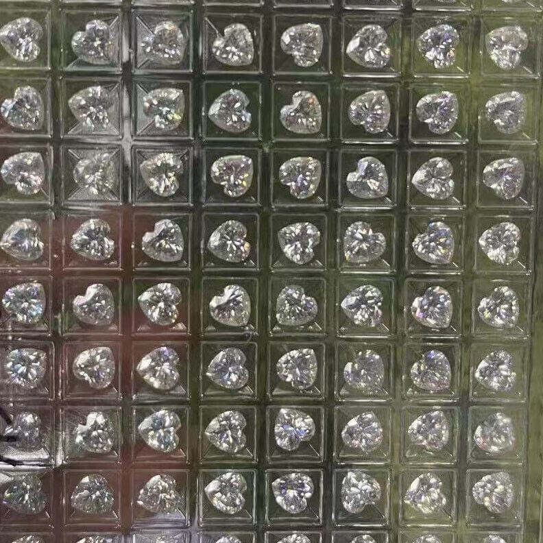 1.5 Carat Loose Moissanite White D Color HT 7.5mm VVS Certificate Heart 7.5x7.5m - Syzjewelry