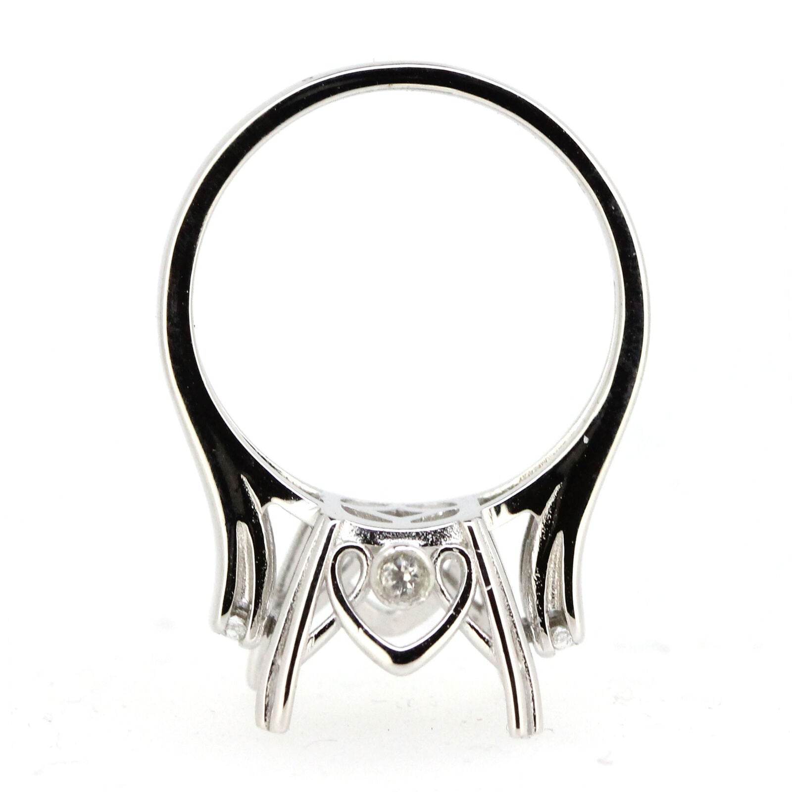 Sterling Silver Semi Mount Ring Setting Cushion Cu 12x12mm 261 - Syzjewelry