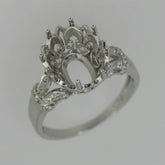 2 pc Sterling Silver Semi Mount Ring Setting OV 18x15x11 22x15x12 .5 - Syzjewelry