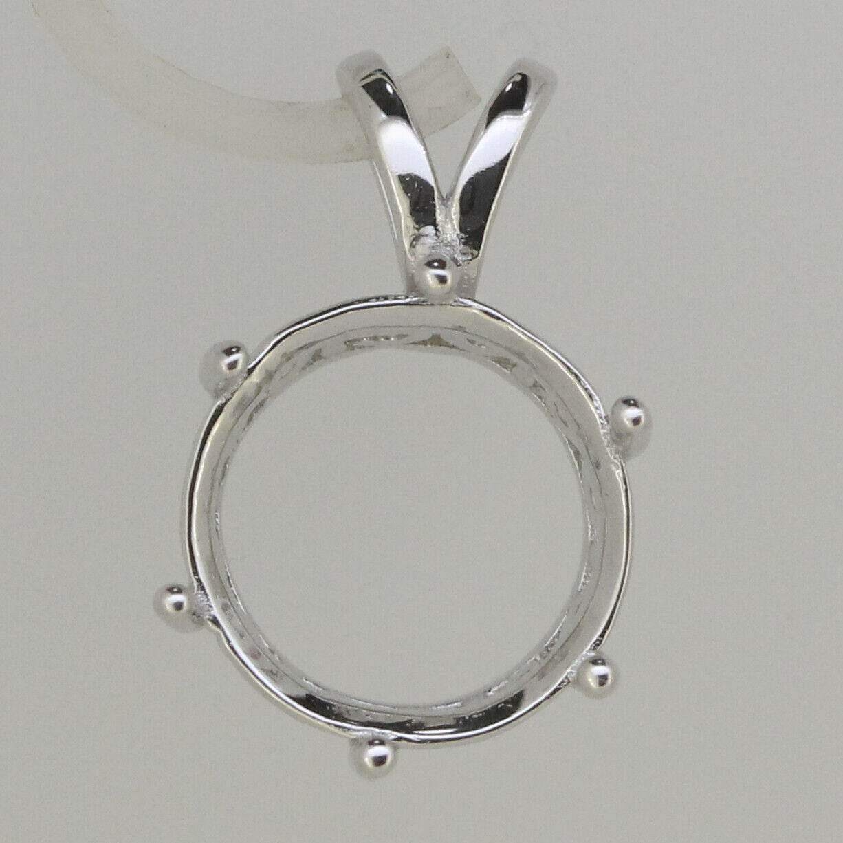 Sterling Silver Semi Mount Pendant Setting Round Rd 12x12mm - Syzjewelry