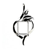 Sterling Silver Semi - Mount Pendant Setting for 10x8mm Emerald Cut Stones - Syzjewelry