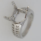 Sterling Silver Semi Mount Ring Setting Princess SQ 12x12mm CU13x13 Men's Ring - Syzjewelry