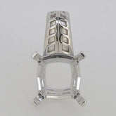 Sterling Silver Semi Mount Pendant Setting Princess SQ 12x12mm CU13x13mm - Syzjewelry