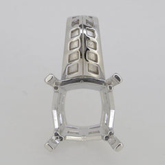 Sterling Silver Semi Mount Pendant Setting Princess SQ 12x12mm CU13x13mm - Syzjewelry