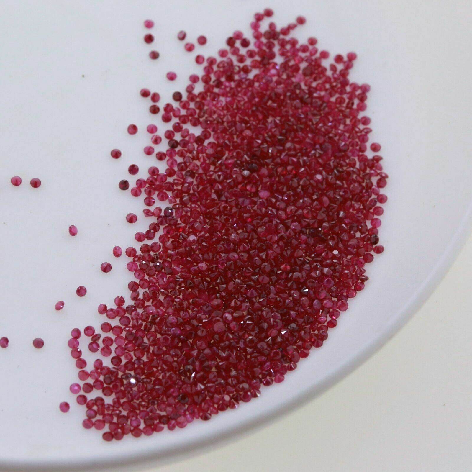 Natural Ruby Round Faceted Loose 0.7 0.8 0.9 1 1.1 1.2 1.3 1.5 1.75 2 2.5 mm - Syzjewelry
