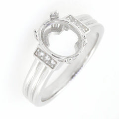 14K White Gold Semi Mount Ring Setting Oval OV 10X8mm DK21293R - 1 - Syzjewelry