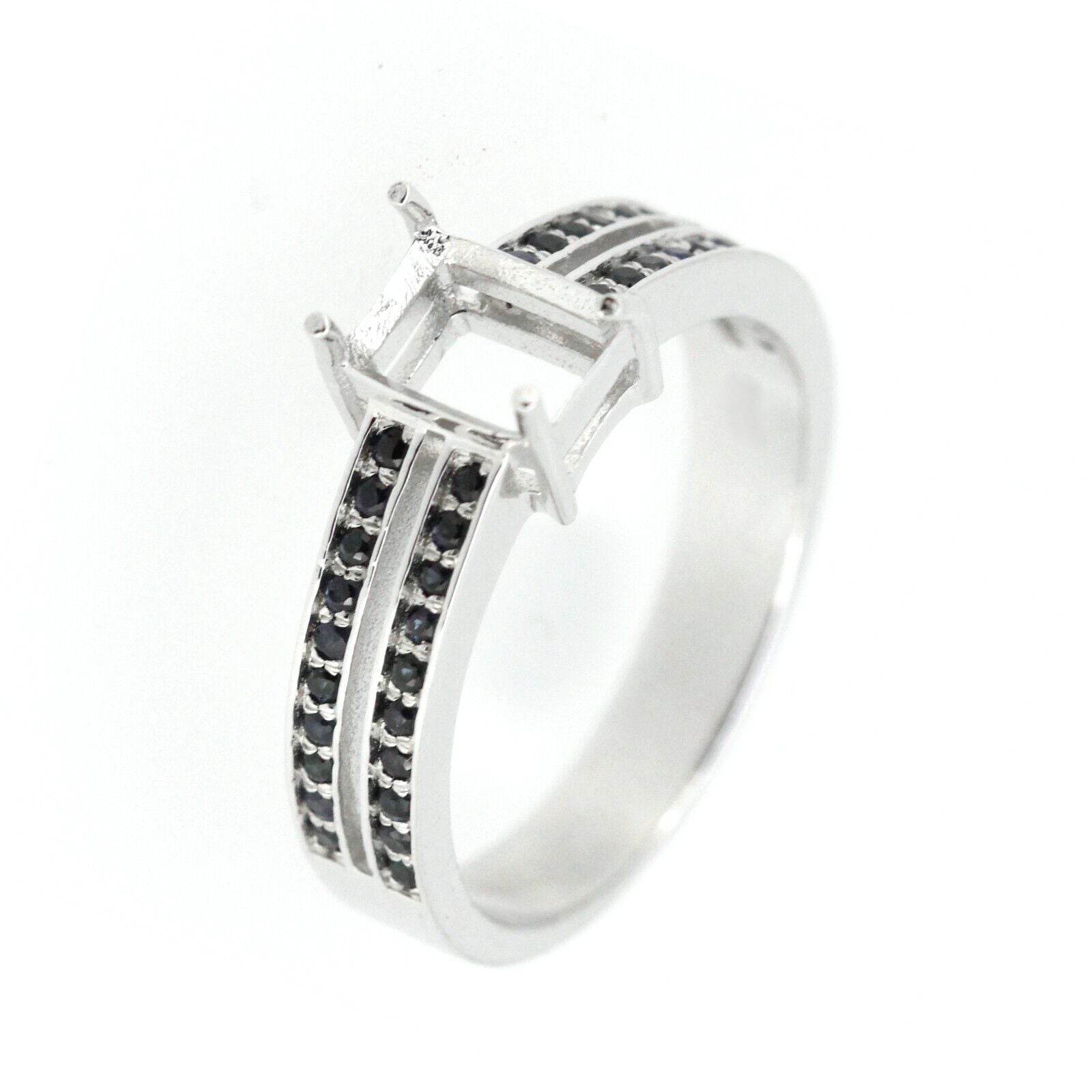 Sterling Silver Semi Mount Ring Setting Oct 7x5mm Black Spinel 273S - Syzjewelry