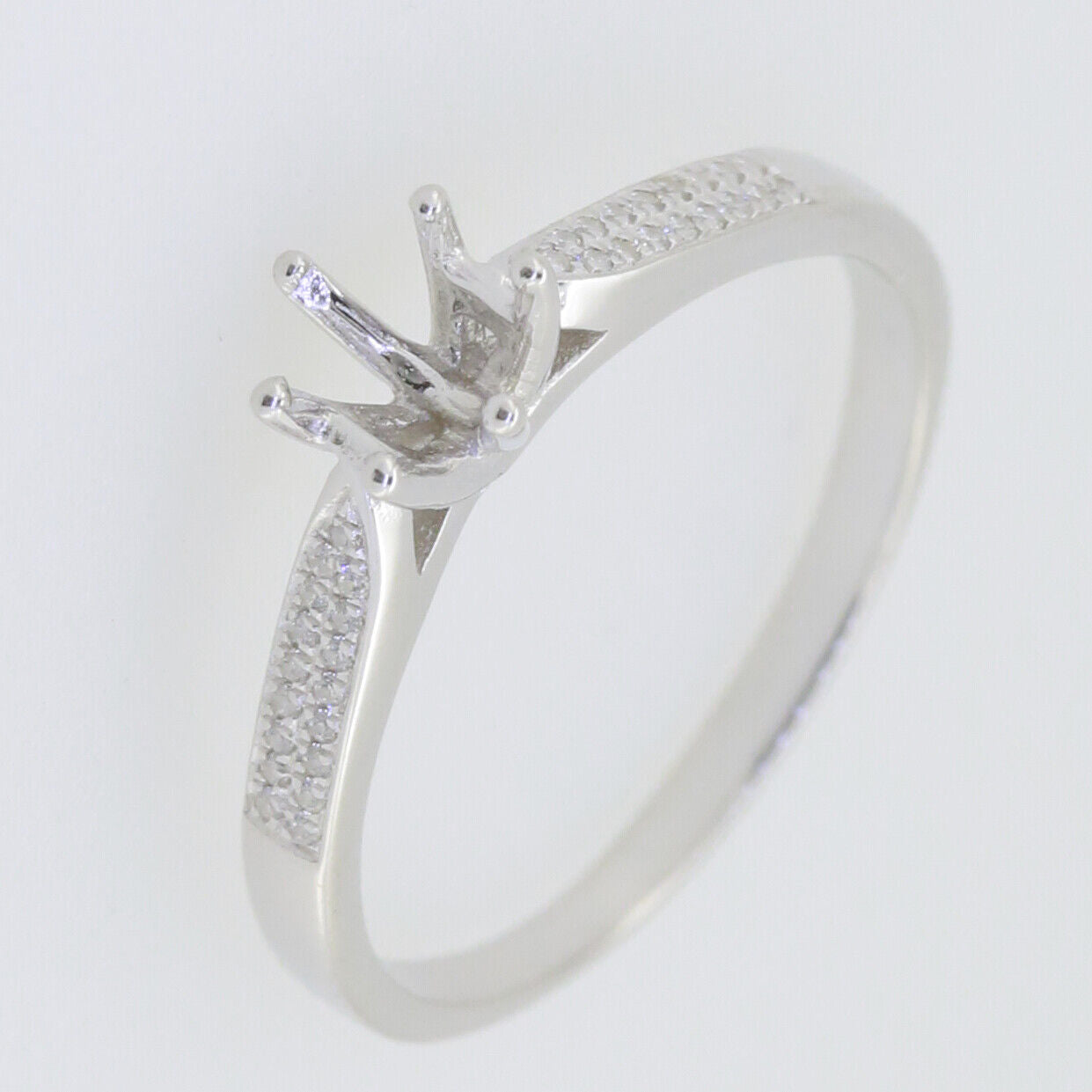 Men's Sterling Silver Semi Mount Ring Setting Round RD 12x12mm Unisex sz 7