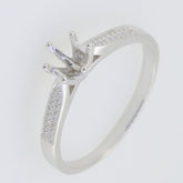 Men's Sterling Silver Semi Mount Ring Setting Round RD 12x12mm Unisex sz 7