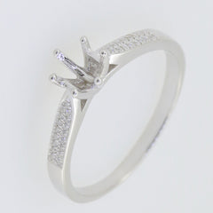 Men's Sterling Silver Semi Mount Ring Setting Round RD 12x12mm Unisex sz 7