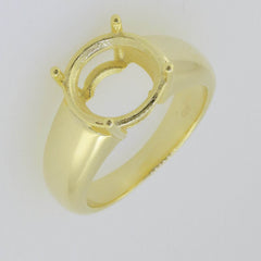 Men's Ring Settings Ring Mounting 18K Yellow Gold Semi Mount Ring Setting Round RD 11x11mm - Syzjewelry