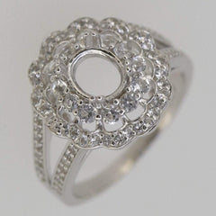 Sterling Silver Semi Mount Ring Setting Oval OV 6x5mm White Topaz Solid - Syzjewelry