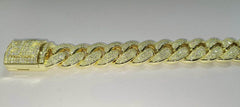 14K Yellow Gold Plated 20 Inch Cuban Link Chain 20MM 28 CT Moissanite D Colo - Syzjewelry