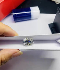 10 Carat Oval OV 14x10mm Loose Moissanite Stone White D Color VVS Certificate - Syzjewelry