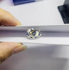 10 Carat Oval OV 14x10mm Loose Moissanite Stone White D Color VVS Certificate - Syzjewelry